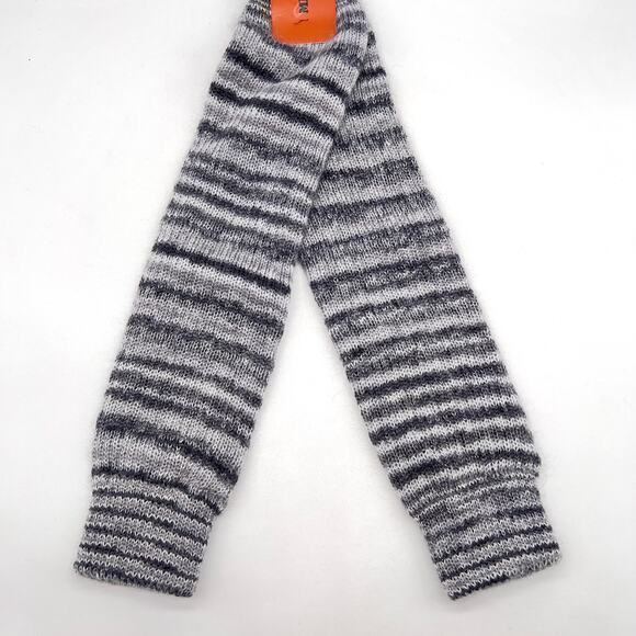 MISSONI Mohair Striped Leg Warmers Gray Sweater Knit Fuzzy Cozy NEW - Picture 4 of 7